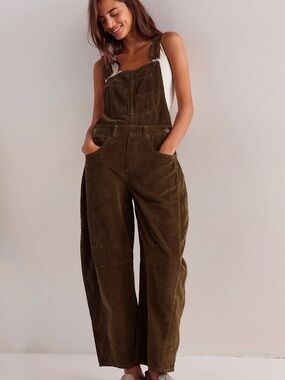 Free People Corduroy Good Luck Overalls